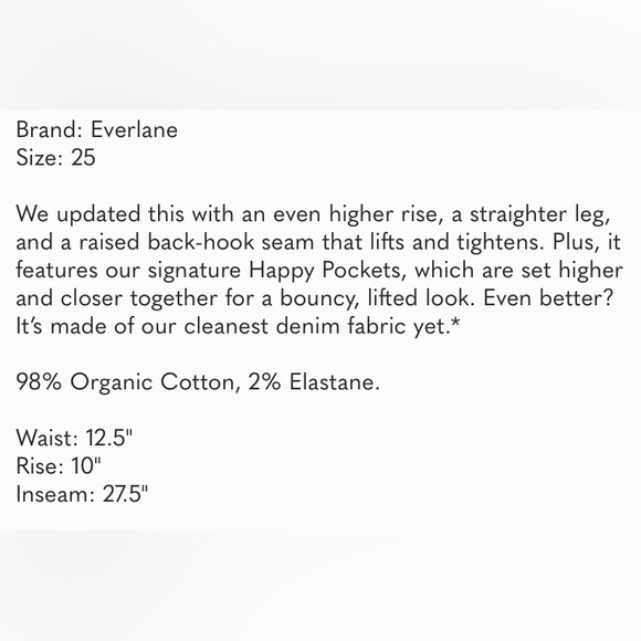 Everlane The Cheeky High Rise Straight Leg Jeans Denim - Picture 7 of 7